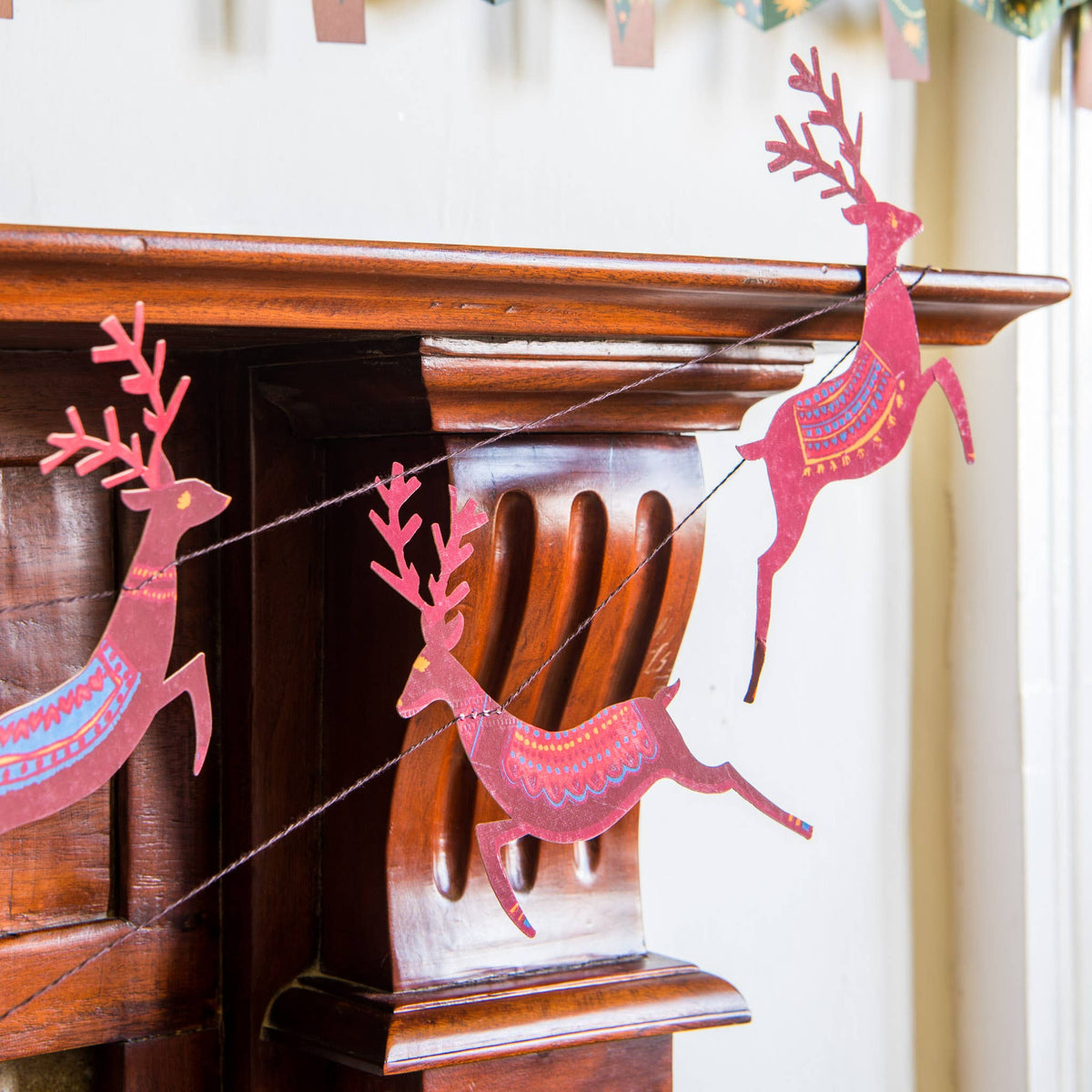Reindeer Sewn Garland - East End Press - Bluecashew Kitchen Homestead