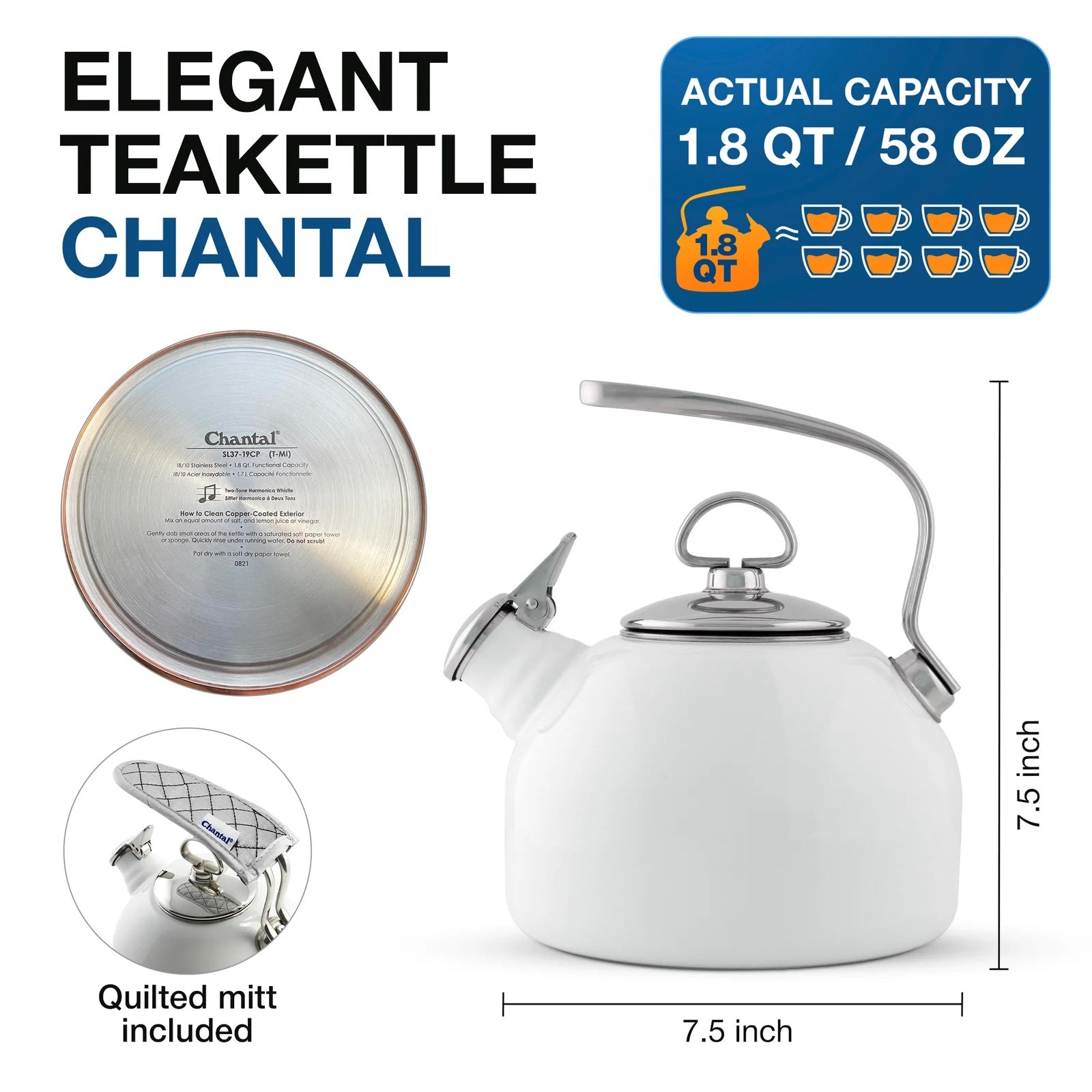 Enamel-on-Steel Classic Teakettle | Gloss Black