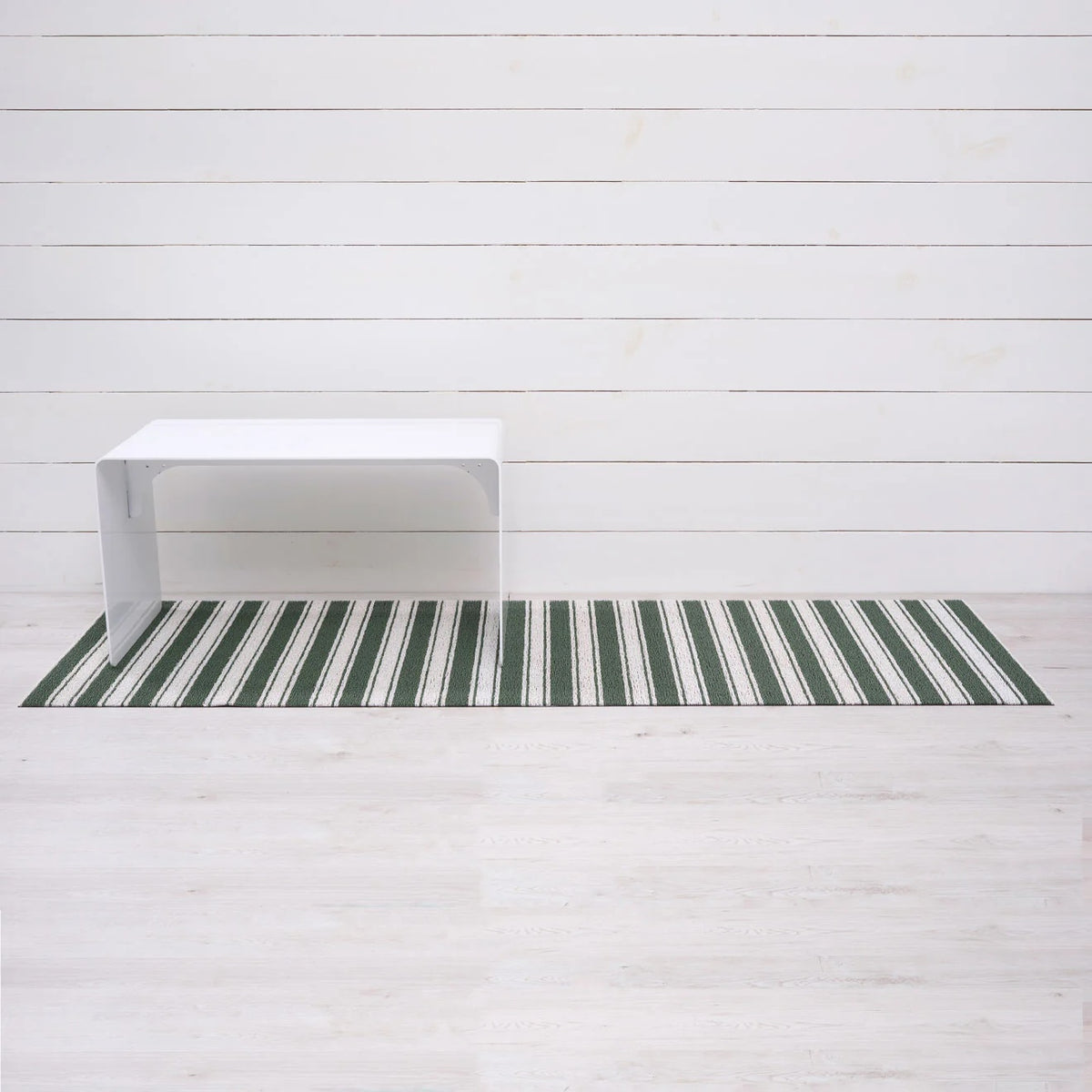 Boardwalk Stripe Shag Runner | Fern