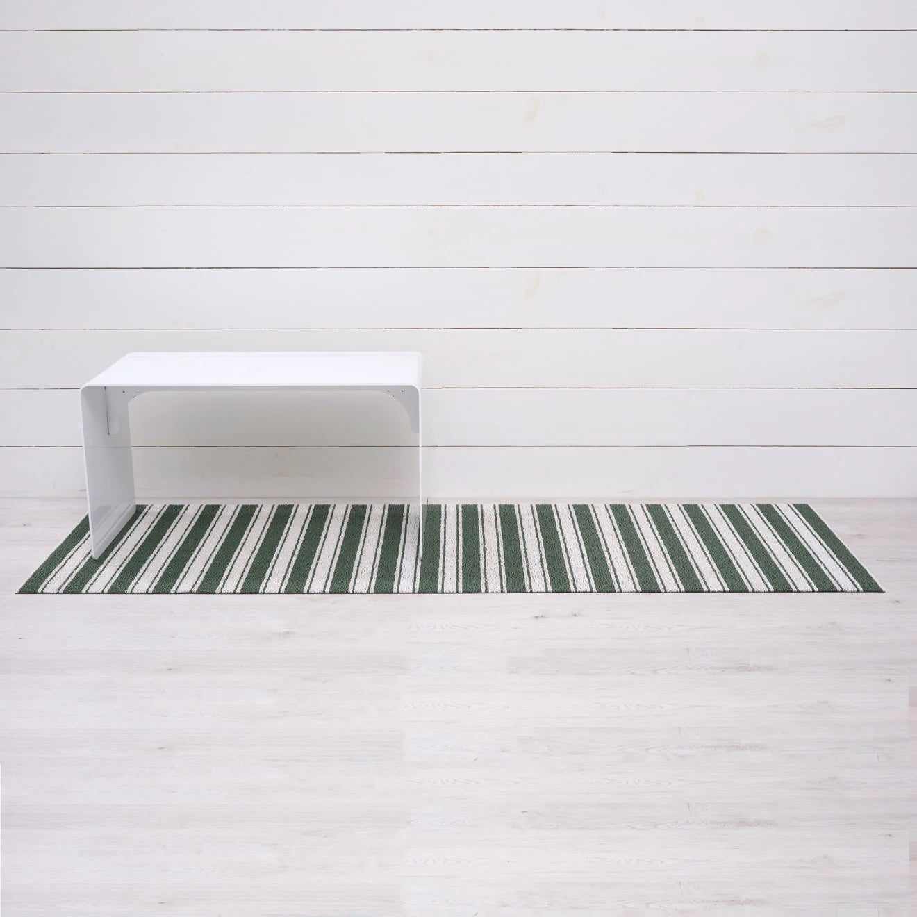 Boardwalk Stripe Shag Runner | Fern