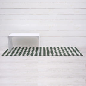 Boardwalk Stripe Shag Runner | Fern
