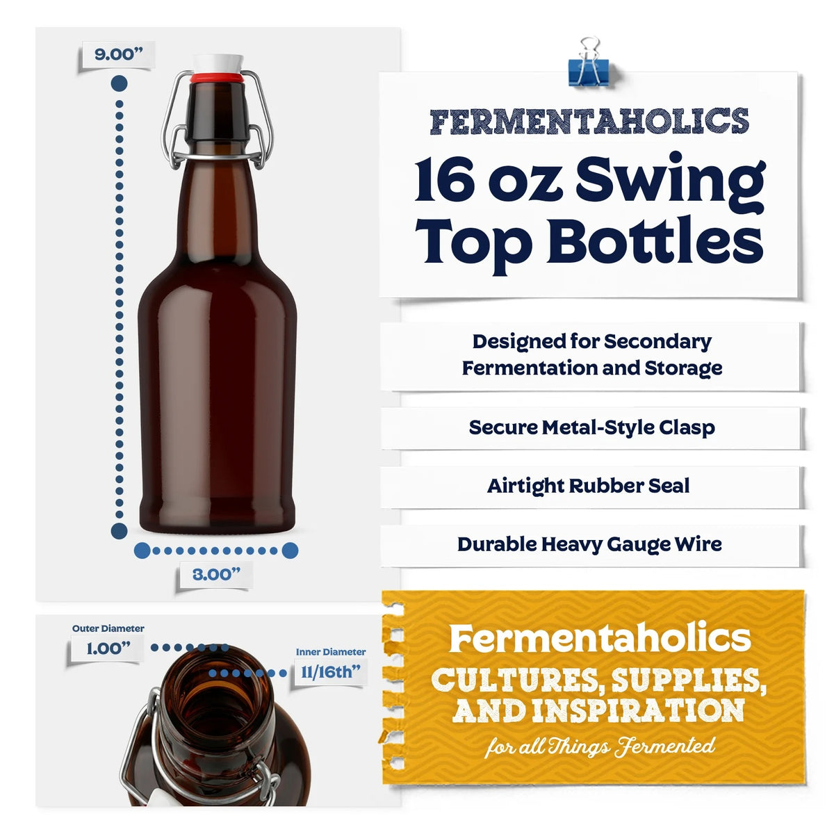 Glass Swing Bottle with Cap