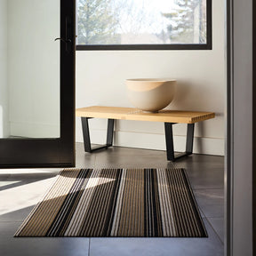 Pleat Stripe Shag Big Mat | Oyster - Chilewich LLC - bluecashew kitchen homestead