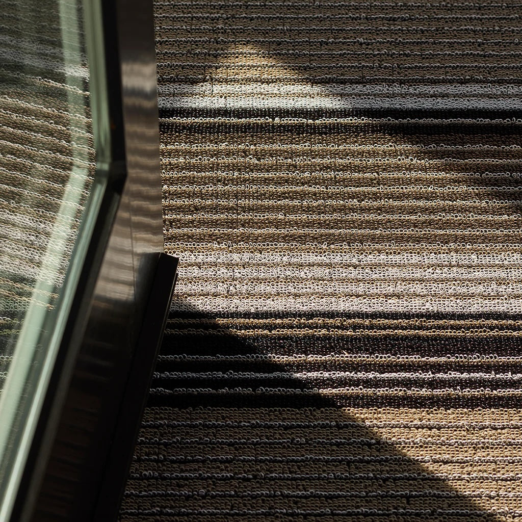 Pleat Stripe Shag Big Mat | Oyster - Chilewich LLC - bluecashew kitchen homestead