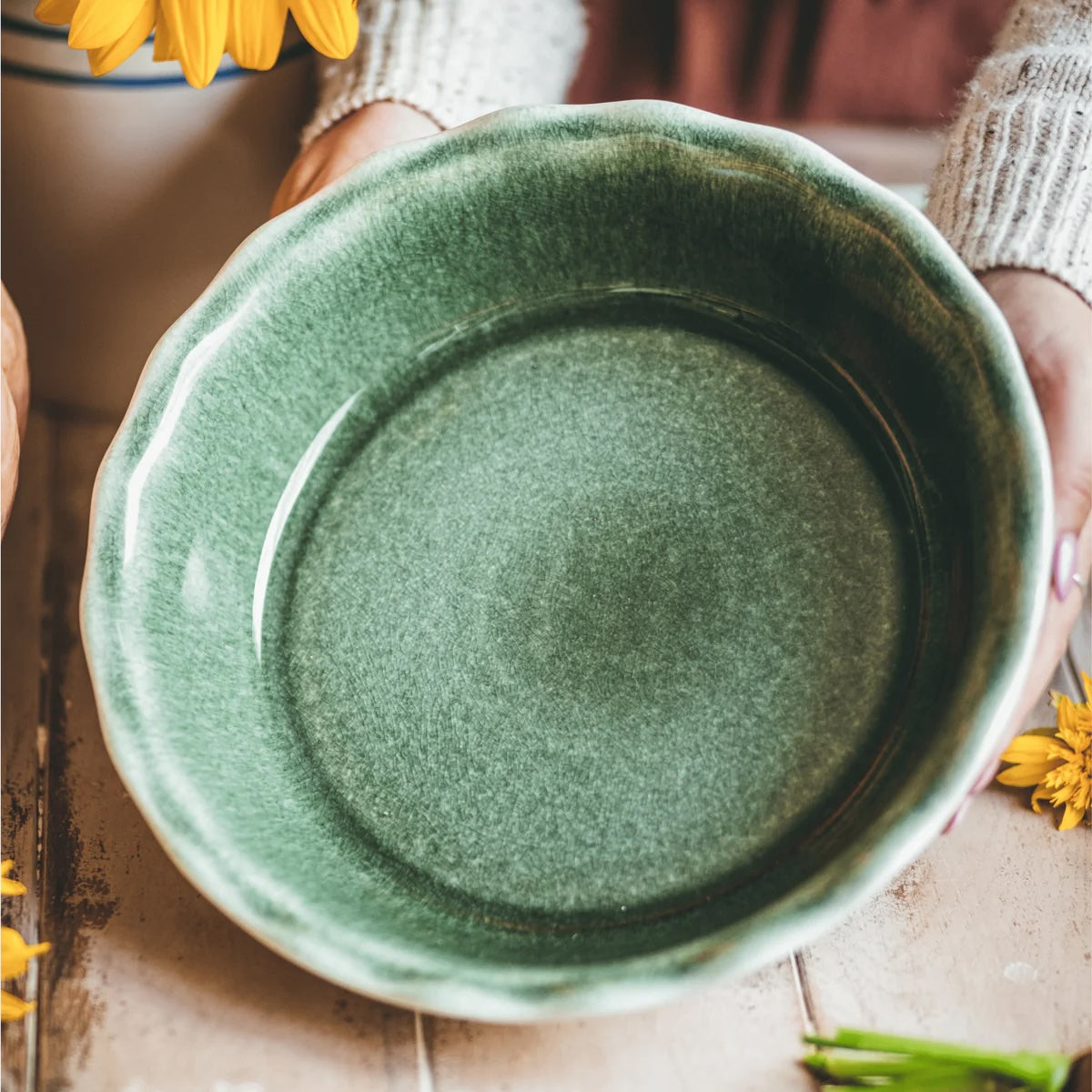 175th Anniversary Pie Dish | Green + Ivory