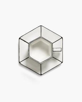 Espresso Cup + Saucer | White - Black Carte Blanche