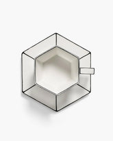 Cappuccino Cup + Saucer  | White - Black Carte Blanche