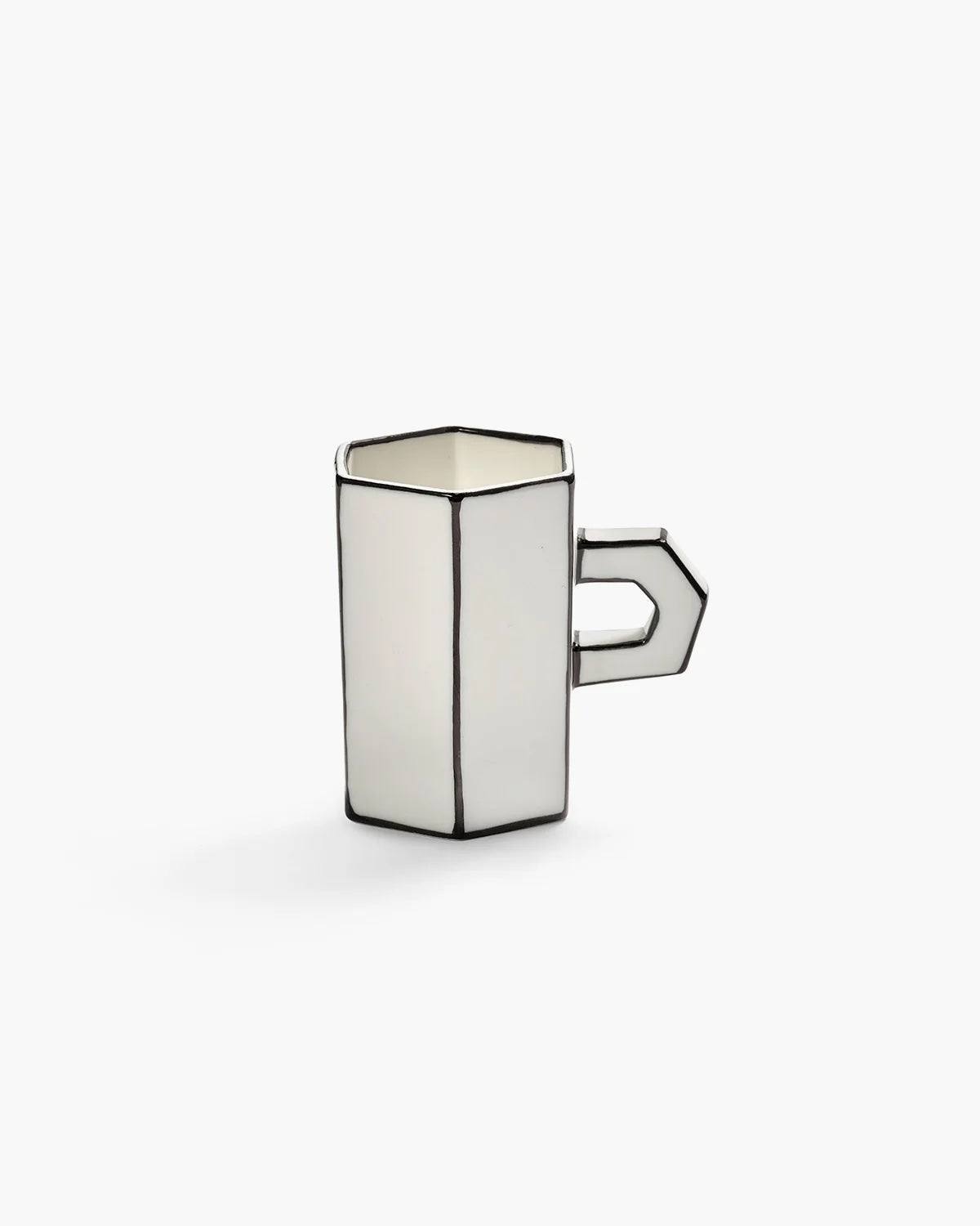 Double Espresso Cup  | White - Black Carte Blanche