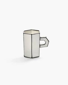Double Espresso Cup  | White - Black Carte Blanche