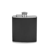 Bonded Black Leather Wrapped Flask - graphic image - Bluecashew Kitchen Homestead