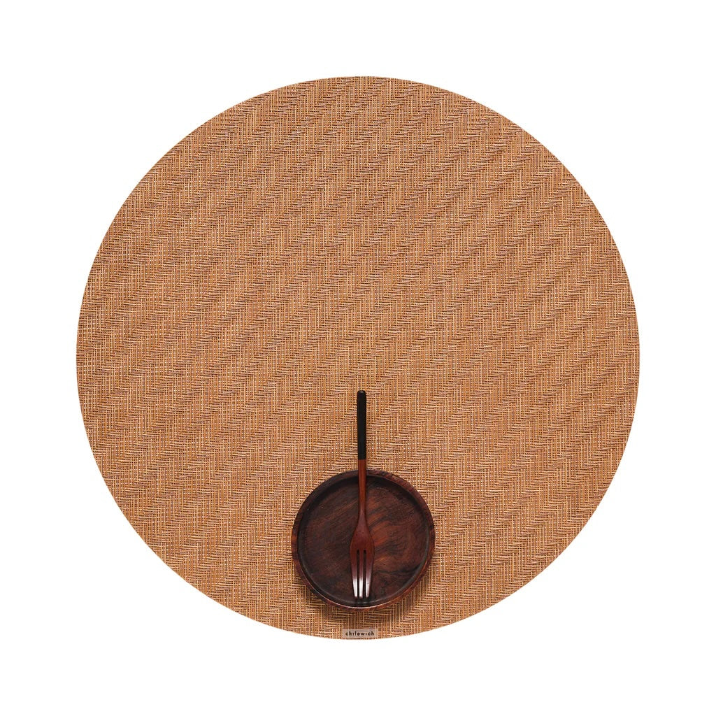 Foxtail Round Table Mat | Honey - Chilewich LLC - bluecashew kitchen homestead
