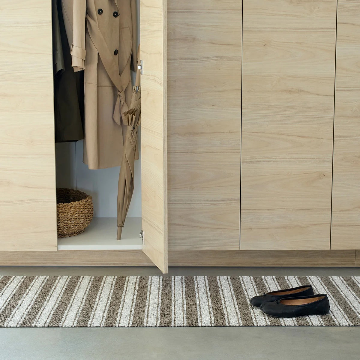 Boardwalk Stripe Shag Runner | Walnut