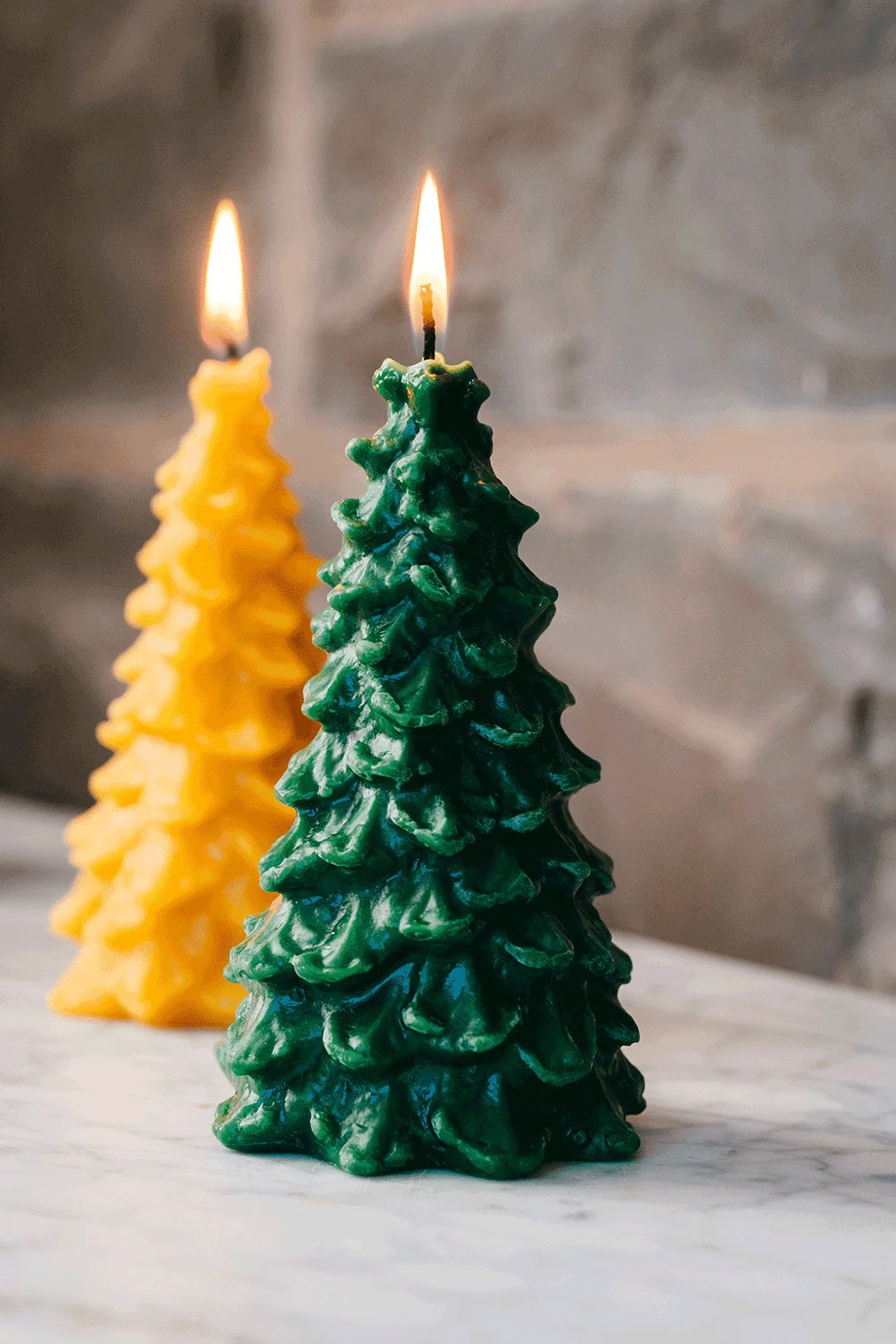 Beeswax Evergreen Tree Candle | Natural