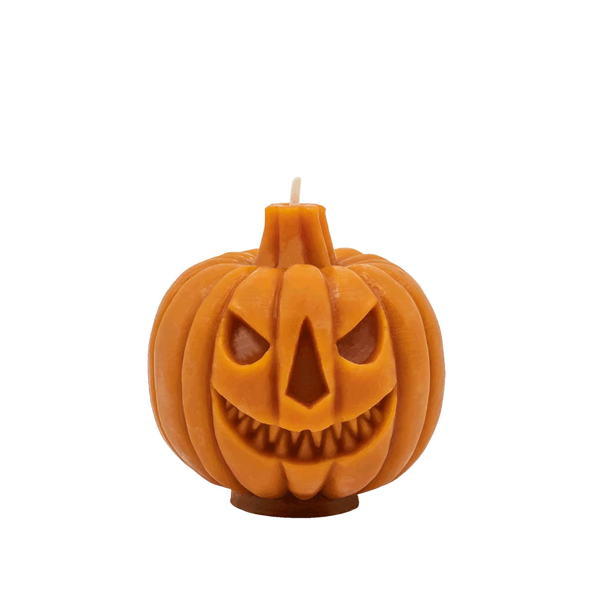 Two-Faced Jack-o-Lantern Beeswax Candle | Orange - sunbeam candles - bluecashew kitchen homestead
