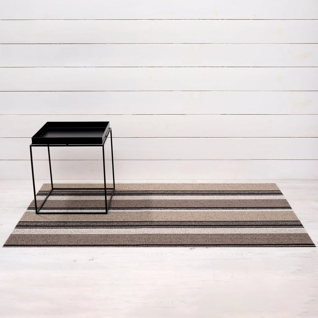 Pleat Stripe Shag Big Mat | Oyster - Chilewich LLC - bluecashew kitchen homestead