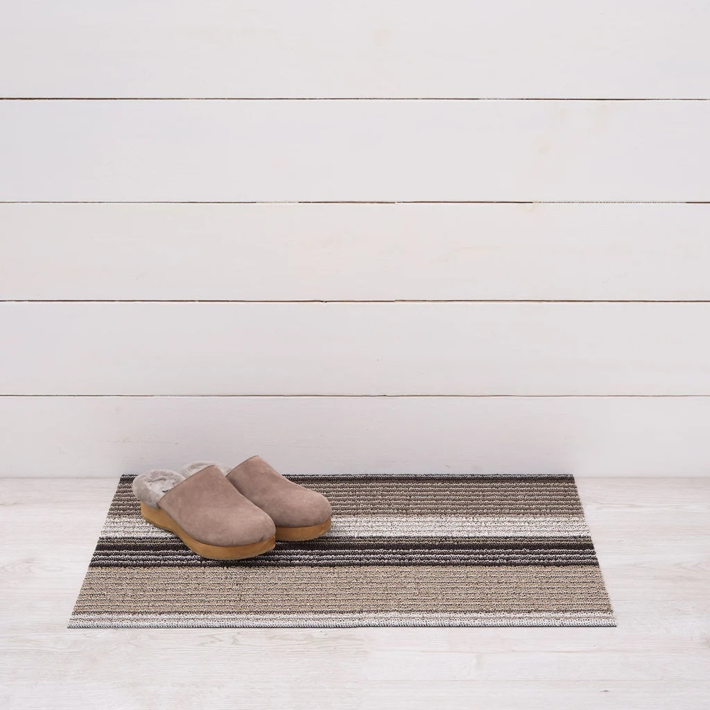 Pleat Stripe Shag Doormat | Oyster - Chilewich LLC - bluecashew kitchen homestead