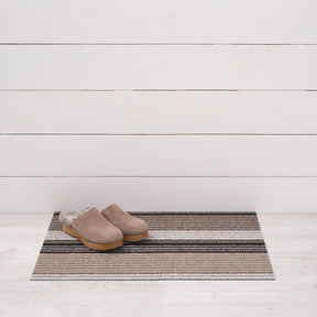 Pleat Stripe Shag Doormat | Oyster - Chilewich LLC - bluecashew kitchen homestead