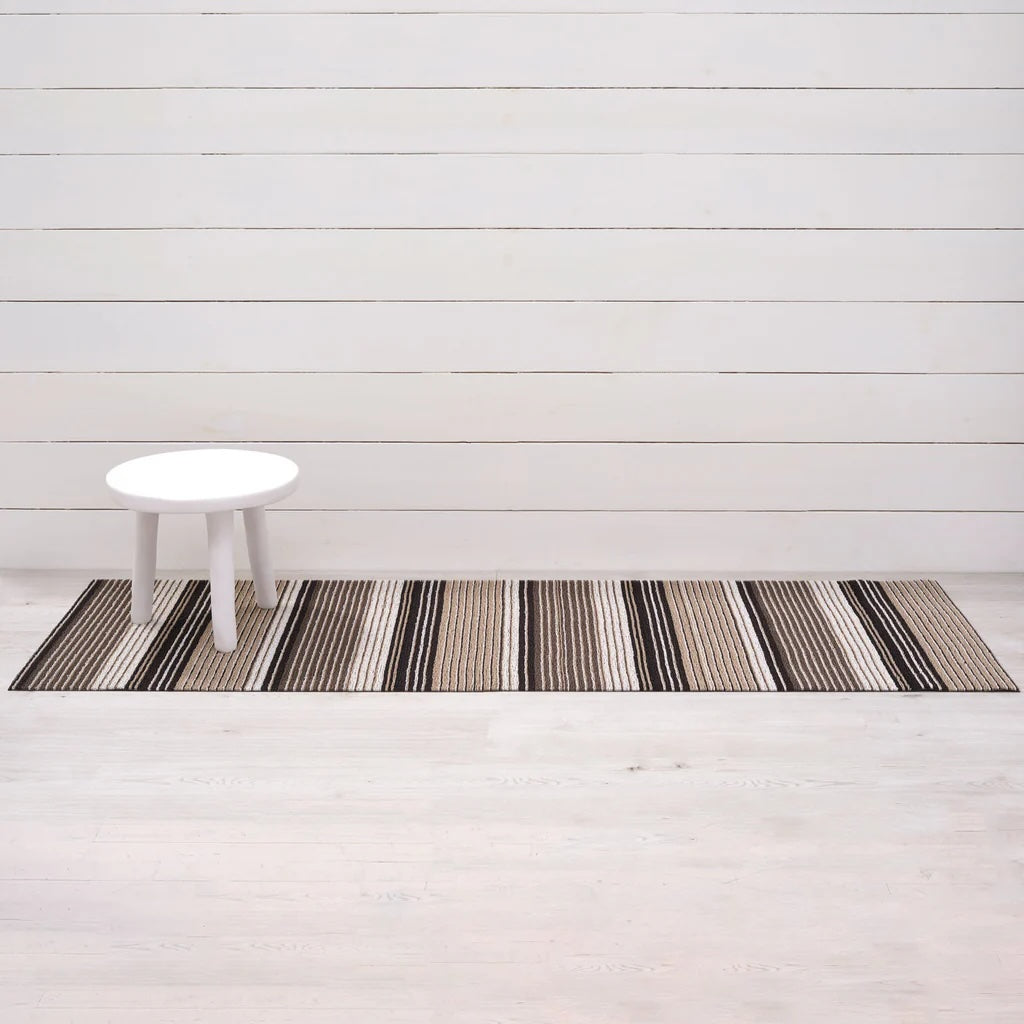 Pleat Stripe Shag Runner | Oyster - Chilewich LLC - bluecashew kitchen homestead