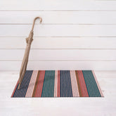 Pleat Stripe Shag Utility Mat | Raspberry - Chilewich LLC - bluecashew kitchen homestead