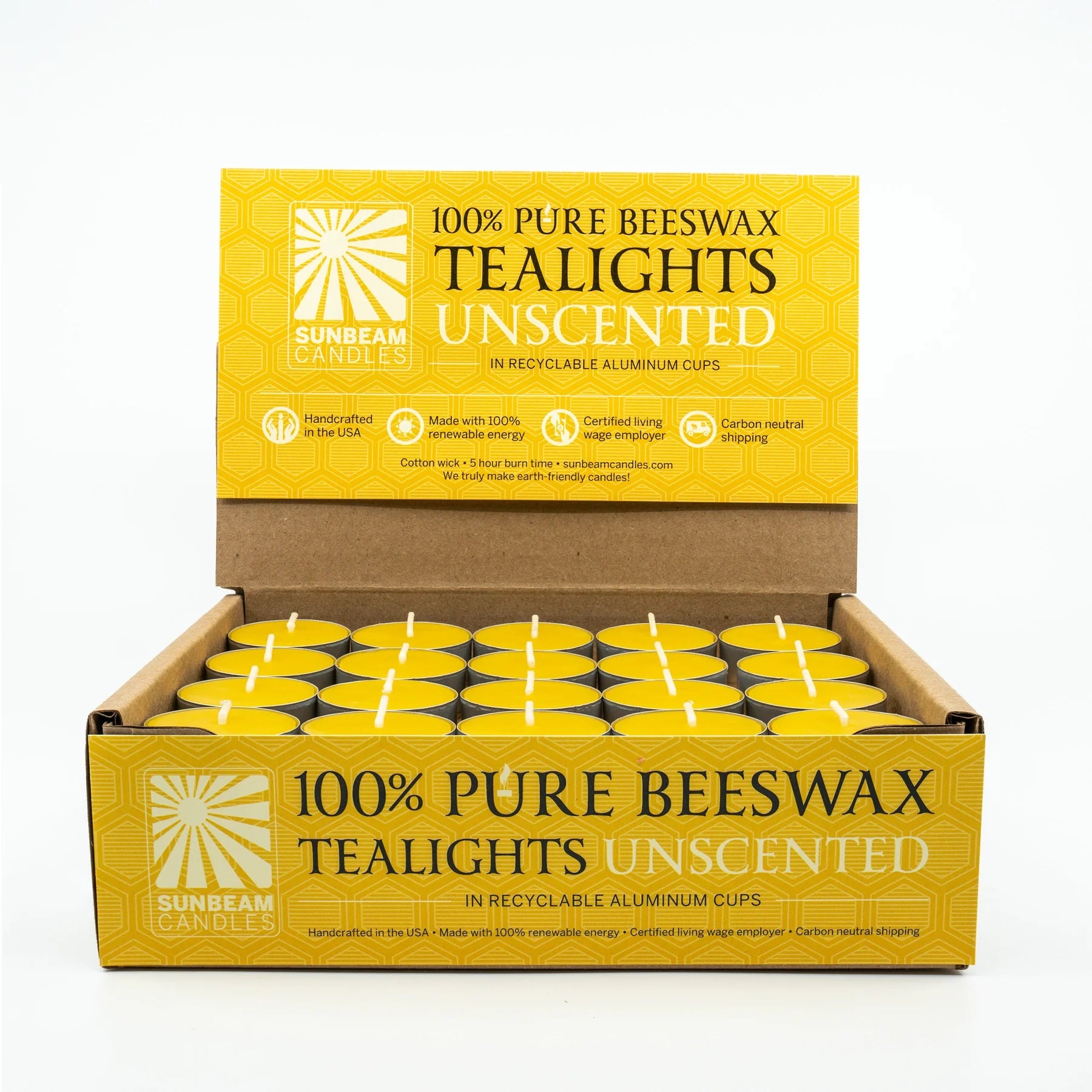Pure Beeswax Tealight - sunbeam candles - Bluecashew Kitchen Homestead