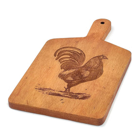 Artisan Maple Rectangle Cheese Board-Vintage Rooster - JK Adams - bluecashew kitchen homestead