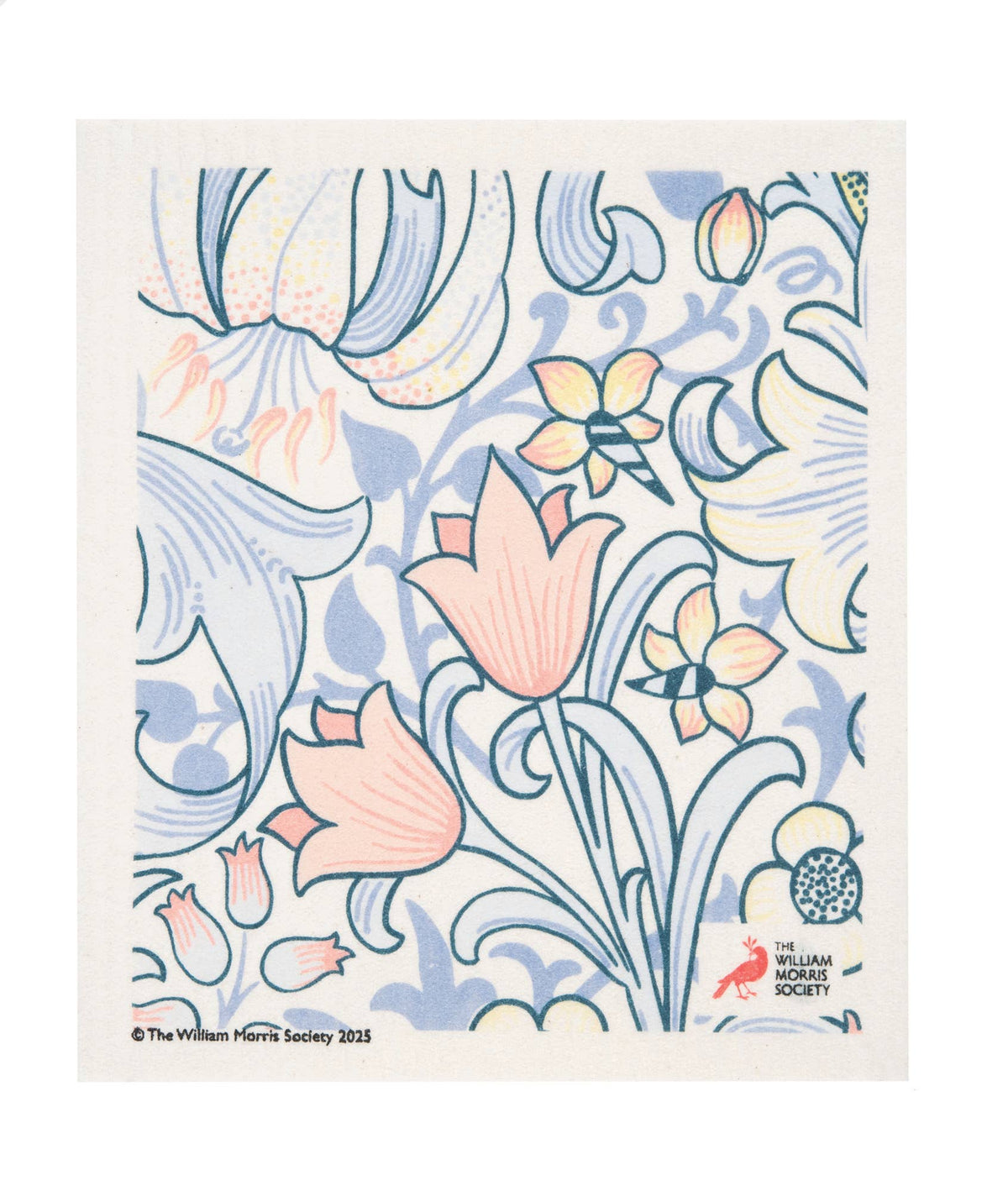 William Morris Golden Lily in Blue Swedish Dishcloth