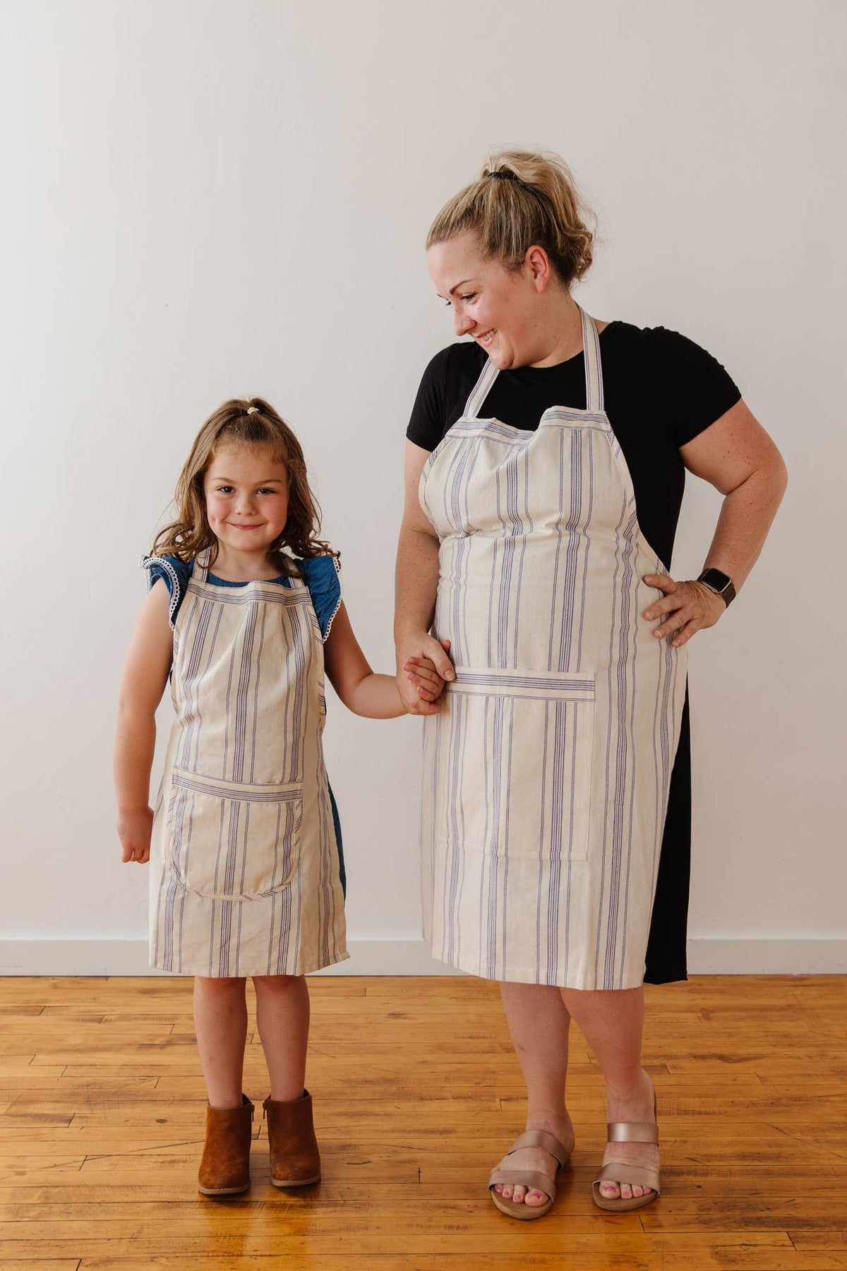 Striped Cotton Apron: Blue Stripe / Child - Will & Atlas - bluecashew kitchen homestead