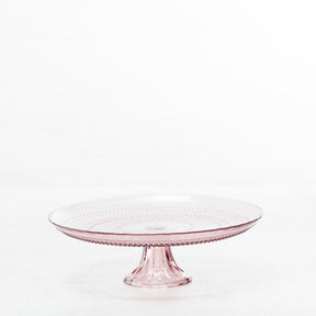 GLASS CAKE STAND | Pink - Fortessa - Bluecashew Kitchen Homestead