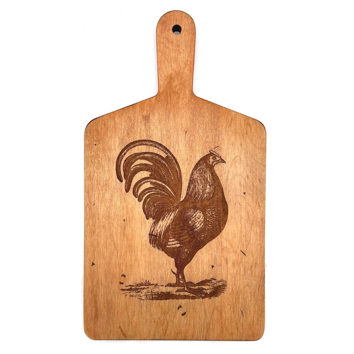 Artisan Maple Rectangle Cheese Board-Vintage Rooster - JK Adams - bluecashew kitchen homestead