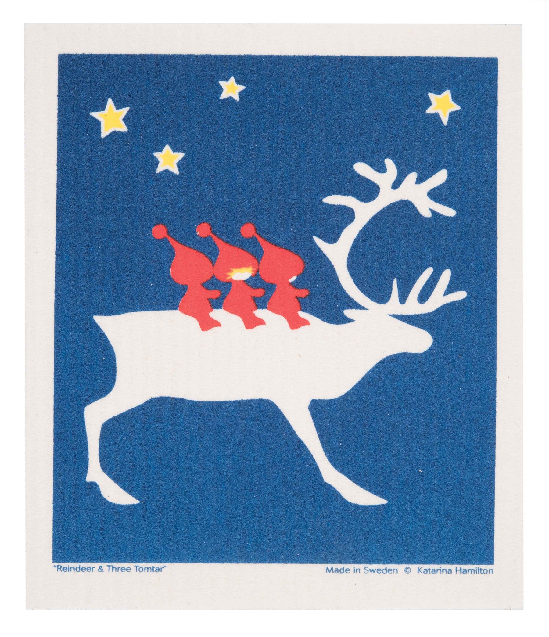 Reindeer + Tomte Swedish Dishcloth - Cose Nuove - Bluecashew Kitchen Homestead