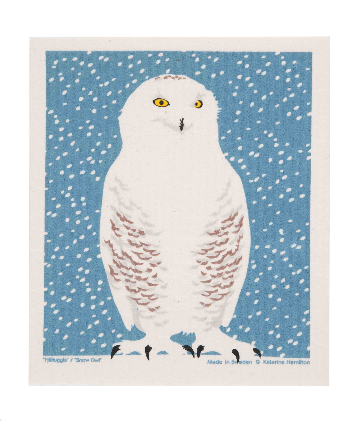 Snowy Owl Swedish Dishcloth - Cose Nuove - Bluecashew Kitchen Homestead