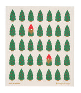 Gnomes + Trees Swedish Dishcloth