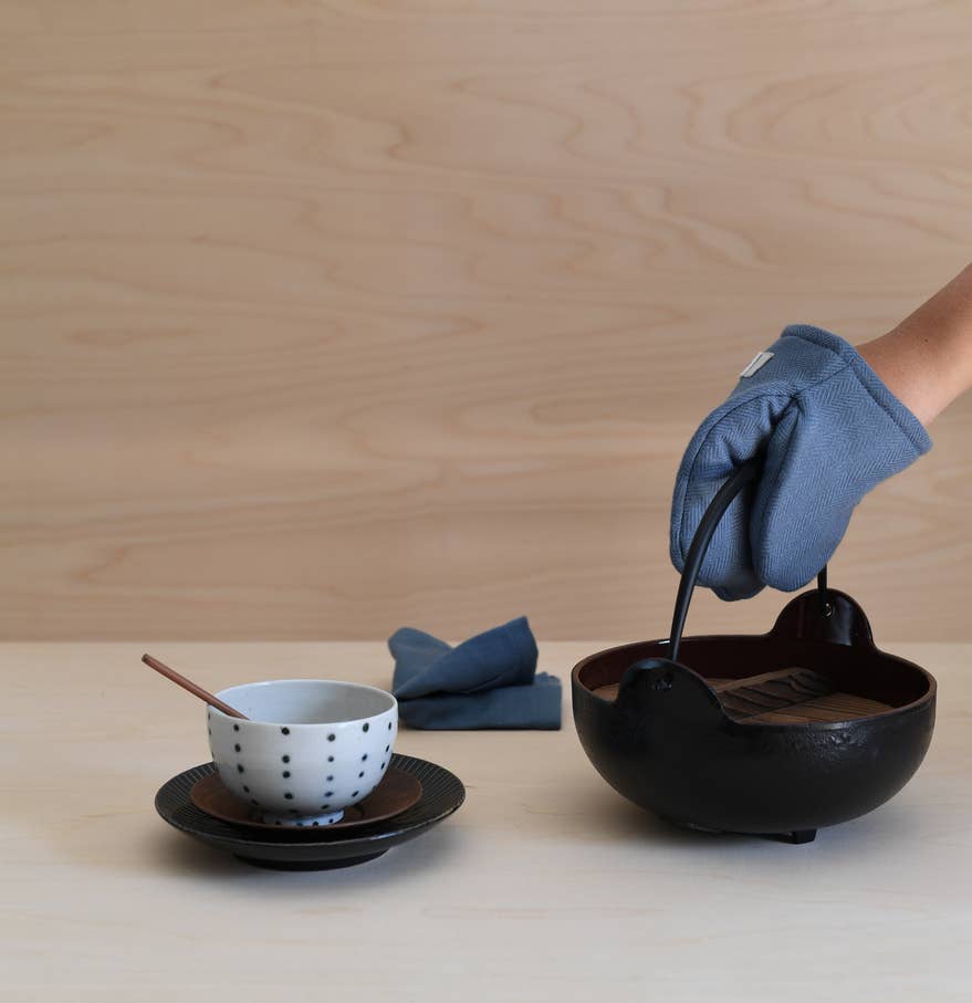 Mini oven mitts - Grey blue stone - The Organic Company - Bluecashew Kitchen Homestead