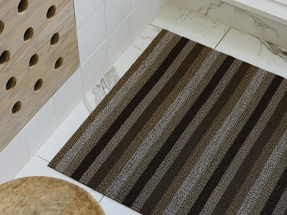 Even Stripe Shag Utility Mat | Mocha