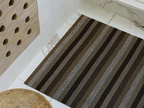 Even Stripe Shag Utility Mat | Mocha - Chilewich LLC - Bluecashew Kitchen Homestead