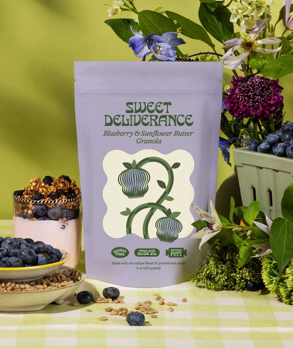 Blueberry & Sunflower Butter Granola - Sweet Deliverance - bluecashew kitchen homestead