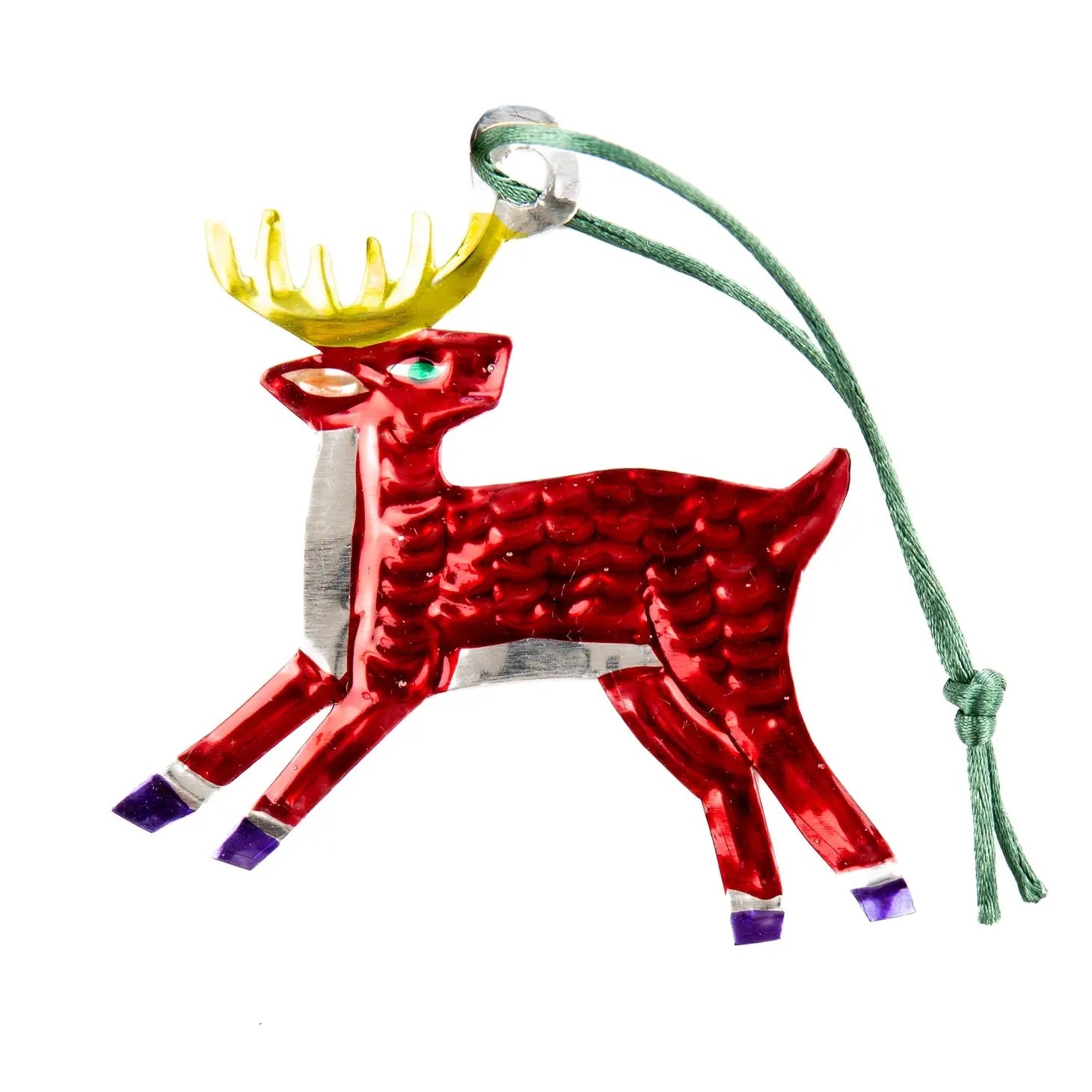 Tin Reindeer Ornament | Red - east end press - Bluecashew Kitchen Homestead