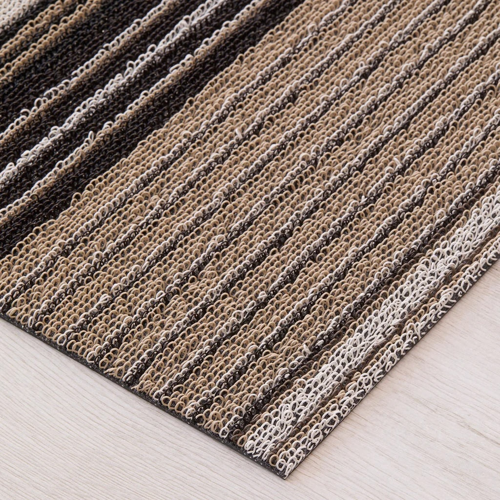Pleat Stripe Shag Runner | Oyster - Chilewich LLC - bluecashew kitchen homestead