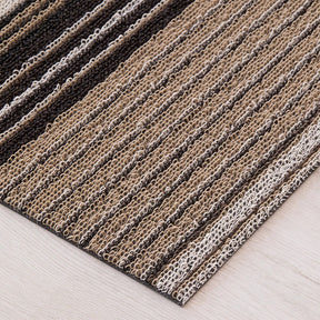 Pleat Stripe Shag Big Mat | Oyster - Chilewich LLC - bluecashew kitchen homestead