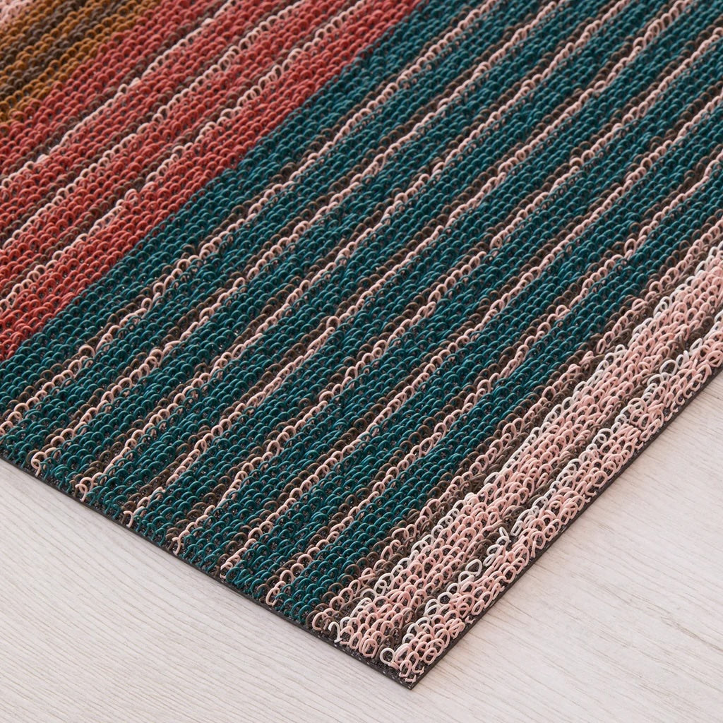 Pleat Stripe Shag Utility Mat | Raspberry - Chilewich LLC - bluecashew kitchen homestead