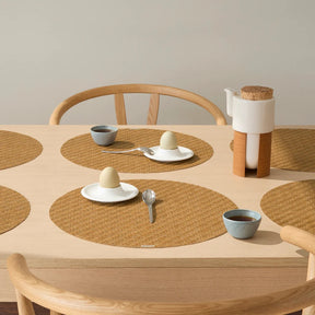 Foxtail Round Table Mat | Honey - Chilewich LLC - bluecashew kitchen homestead