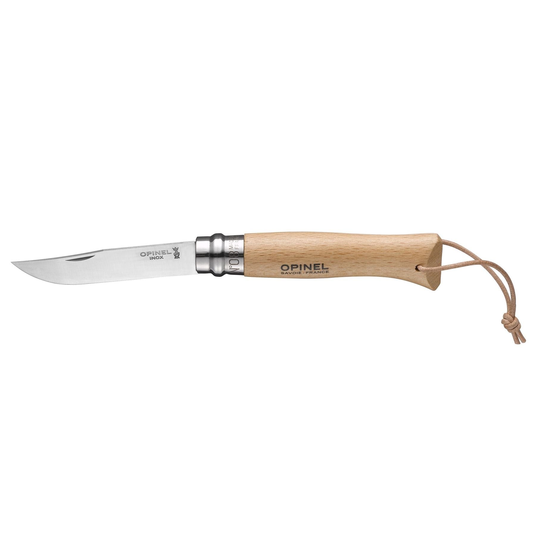 No.8 Stainless Folding Knife with leather lace - Bluecashew -bluecashew kitchen homestead