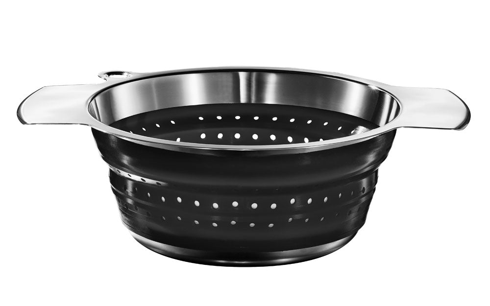 Foldable Colander, Black - Rosle USA -bluecashew kitchen homestead