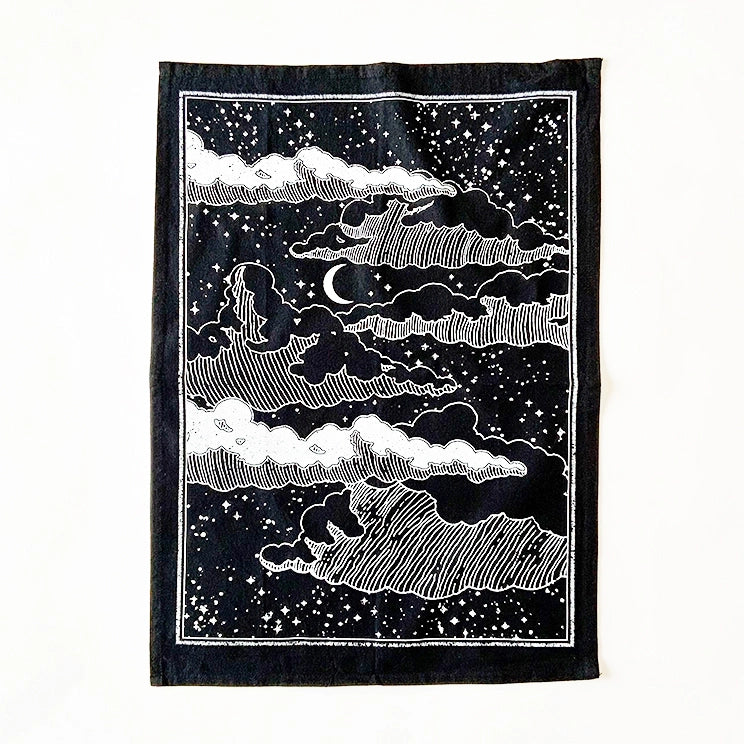 Night Sky Kitchen Towel | Black - The Rise and Fall - Bluecashew Kitchen Homestead