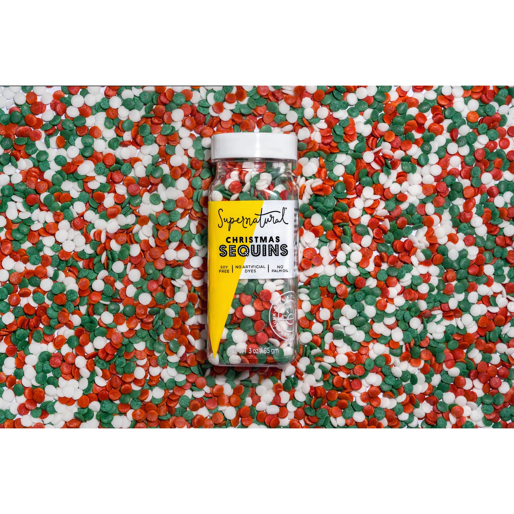 Dye-Free Christmas Sequins Sprinkles - Supernatural, Inc - Bluecashew Kitchen Homestead