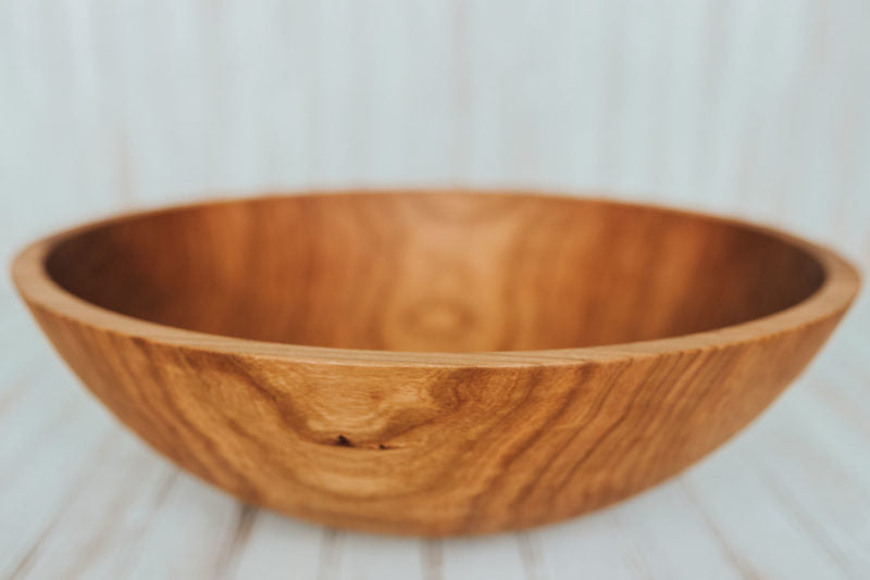 15" Cherry Bowl with Bee's Oil Finish - Holland Bowl Mill - Bluecashew Kitchen Homestead
