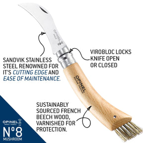 No.8 Mushroom Knife - Opinel USA Inc - Bluecashew Kitchen Homestead