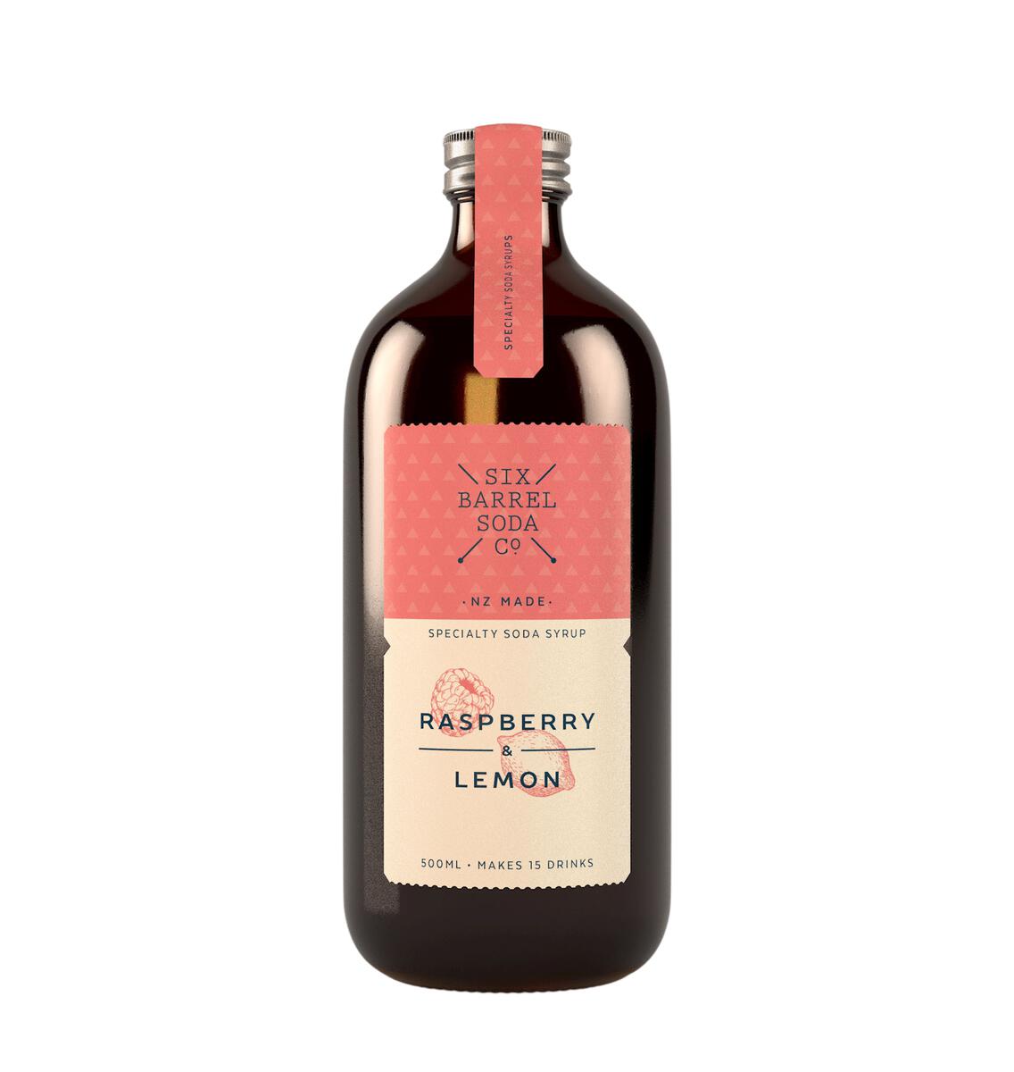 Raspberry & Lemon Soda Syrup - Six Barrel Soda Co. -bluecashew kitchen homestead