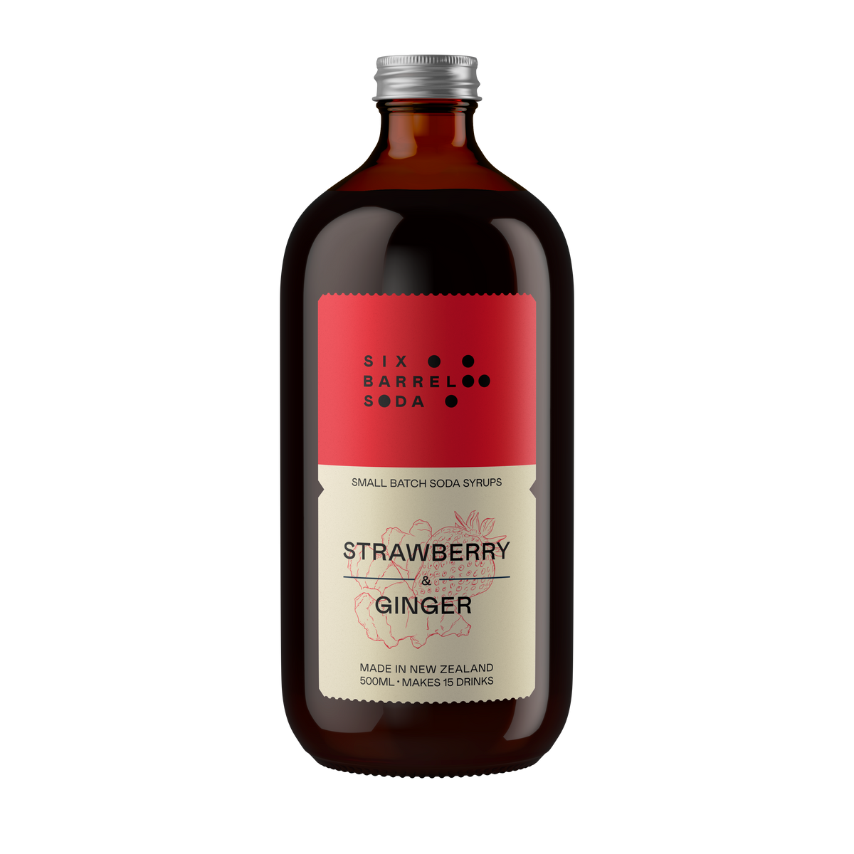Strawberry Ginger Syrup - Six Barrel Soda Co. - Bluecashew Kitchen Homestead
