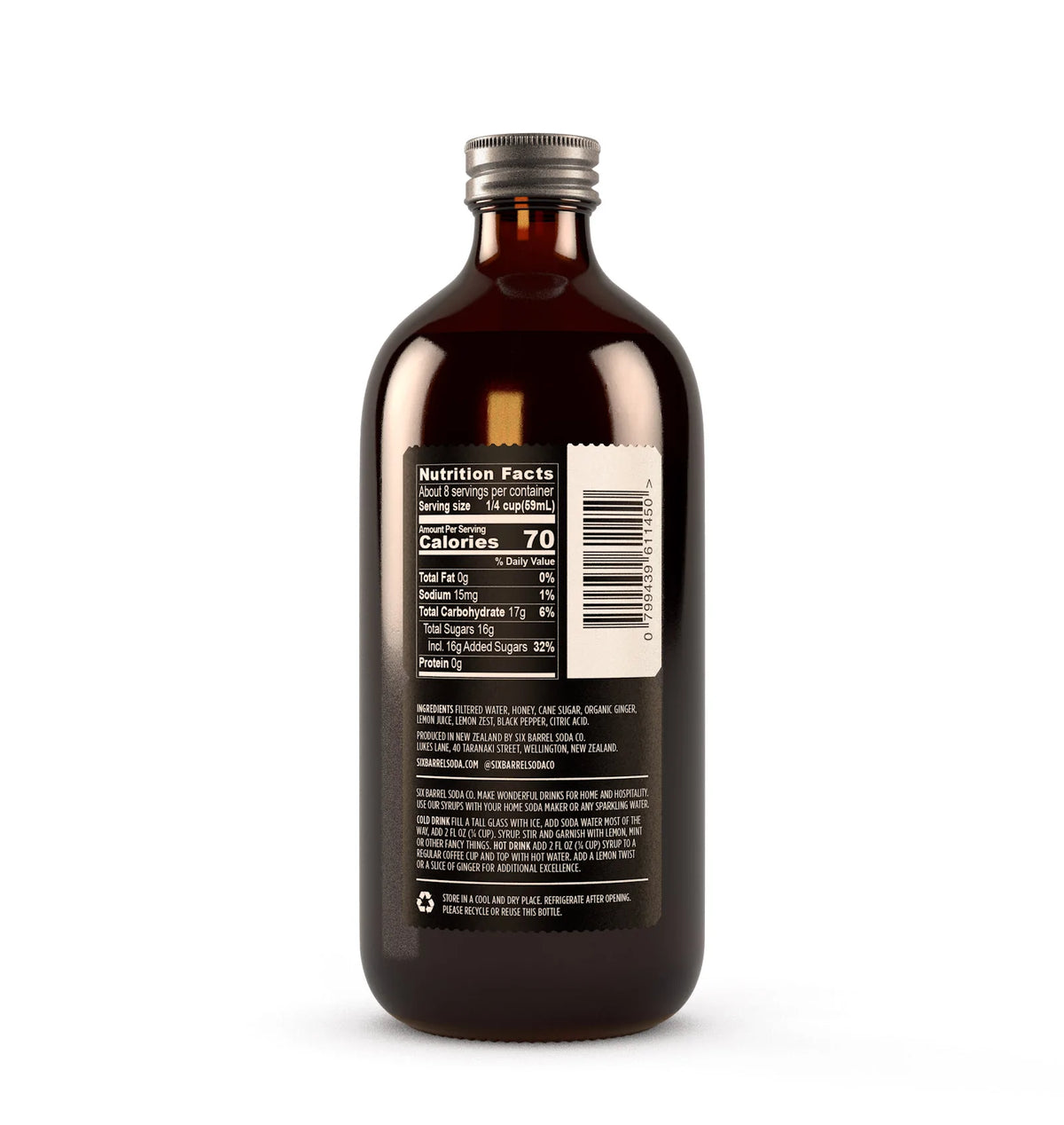 Lemon Honey & Ginger Soda Syrup - Six Barrel Soda Co. - Bluecashew Kitchen Homestead